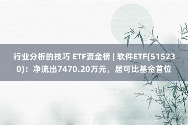 行业分析的技巧 ETF资金榜 | 软件ETF(515230)：净流出7470.20万元，居可比基金首位