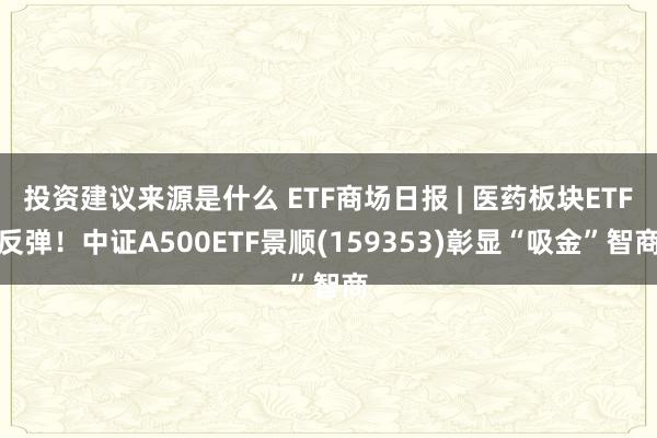 投资建议来源是什么 ETF商场日报 | 医药板块ETF反弹！中证A500ETF景顺(159353)彰显“吸金”智商