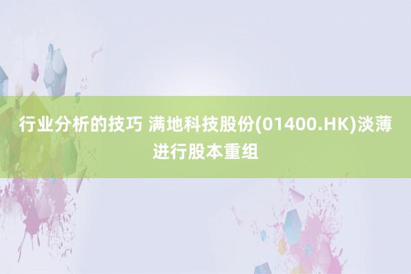 行业分析的技巧 满地科技股份(01400.HK)淡薄进行股本重组