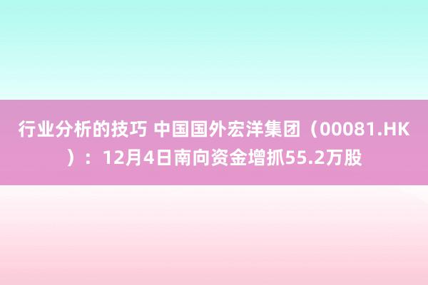 行业分析的技巧 中国国外宏洋集团（00081.HK）：12月4日南向资金增抓55.2万股