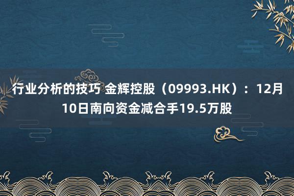 行业分析的技巧 金辉控股（09993.HK）：12月10日南向资金减合手19.5万股