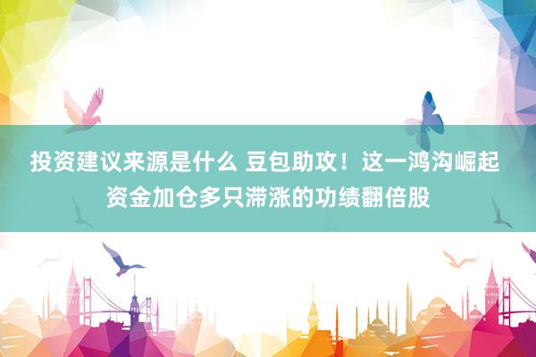 投资建议来源是什么 豆包助攻！这一鸿沟崛起 资金加仓多只滞涨的功绩翻倍股