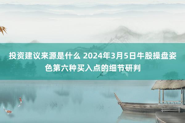 投资建议来源是什么 2024年3月5日牛股操盘姿色第六种买入点的细节研判