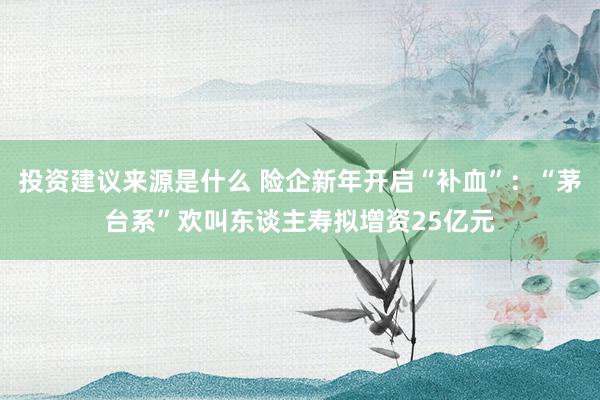 投资建议来源是什么 险企新年开启“补血”：“茅台系”欢叫东谈主寿拟增资25亿元