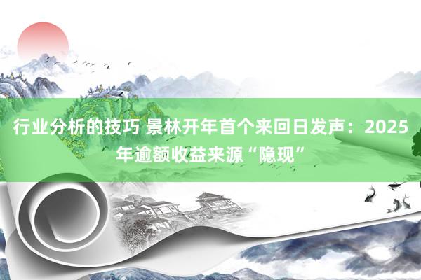 行业分析的技巧 景林开年首个来回日发声：2025年逾额收益来源“隐现”