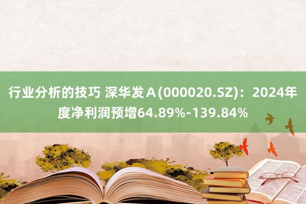 行业分析的技巧 深华发Ａ(000020.SZ)：2024年度净利润预增64.89%-139.84%