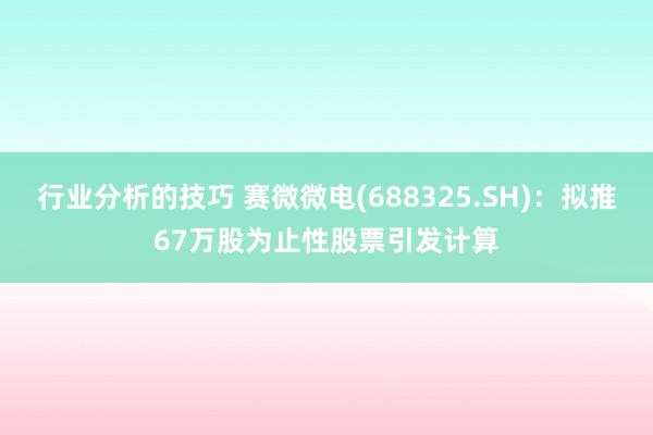 行业分析的技巧 赛微微电(688325.SH)：拟推67万股为止性股票引发计算