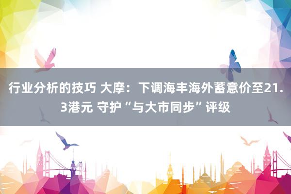 行业分析的技巧 大摩：下调海丰海外蓄意价至21.3港元 守护“与大市同步”评级