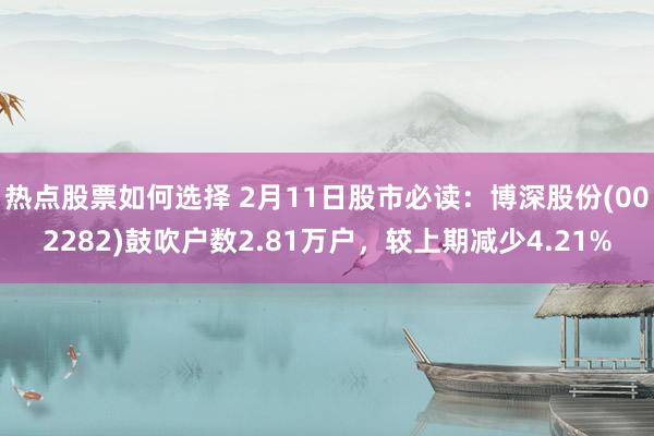 热点股票如何选择 2月11日股市必读：博深股份(002282)鼓吹户数2.81万户，较上期减少4.21%