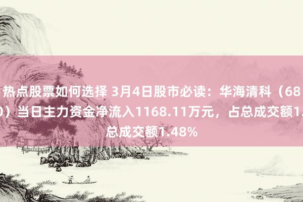 热点股票如何选择 3月4日股市必读：华海清科（688120）当日主力资金净流入1168.11万元，占总成交额1.48%