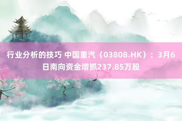 行业分析的技巧 中国重汽（03808.HK）：3月6日南向资金增抓237.85万股